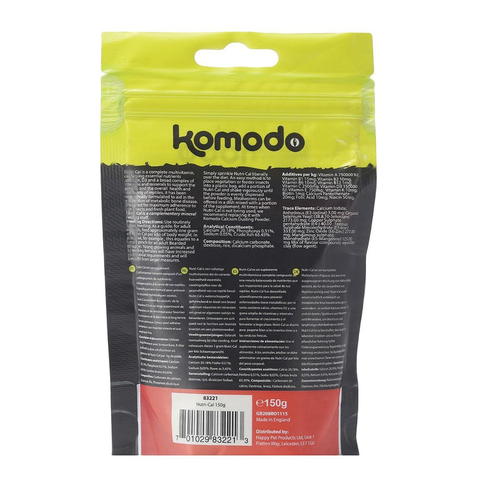 Komodo Nutri-Cal - Multivitamínico completo para Reptiles y Anfibios